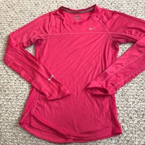 Small pink Nike Dri Fit  running top